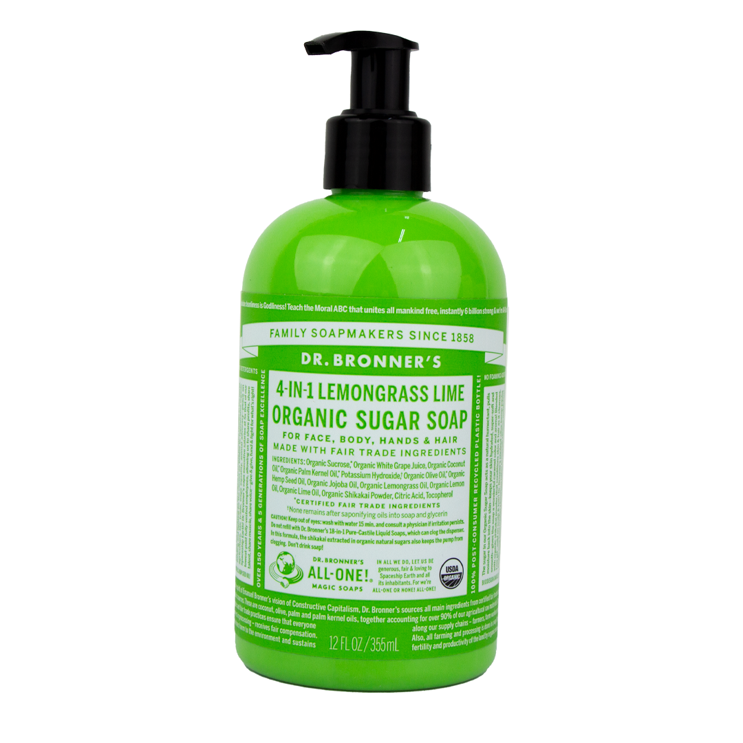 Dr. Bronner's - 4 in 1 - Lemongrass Lime Sugar Soap - (12 oz)