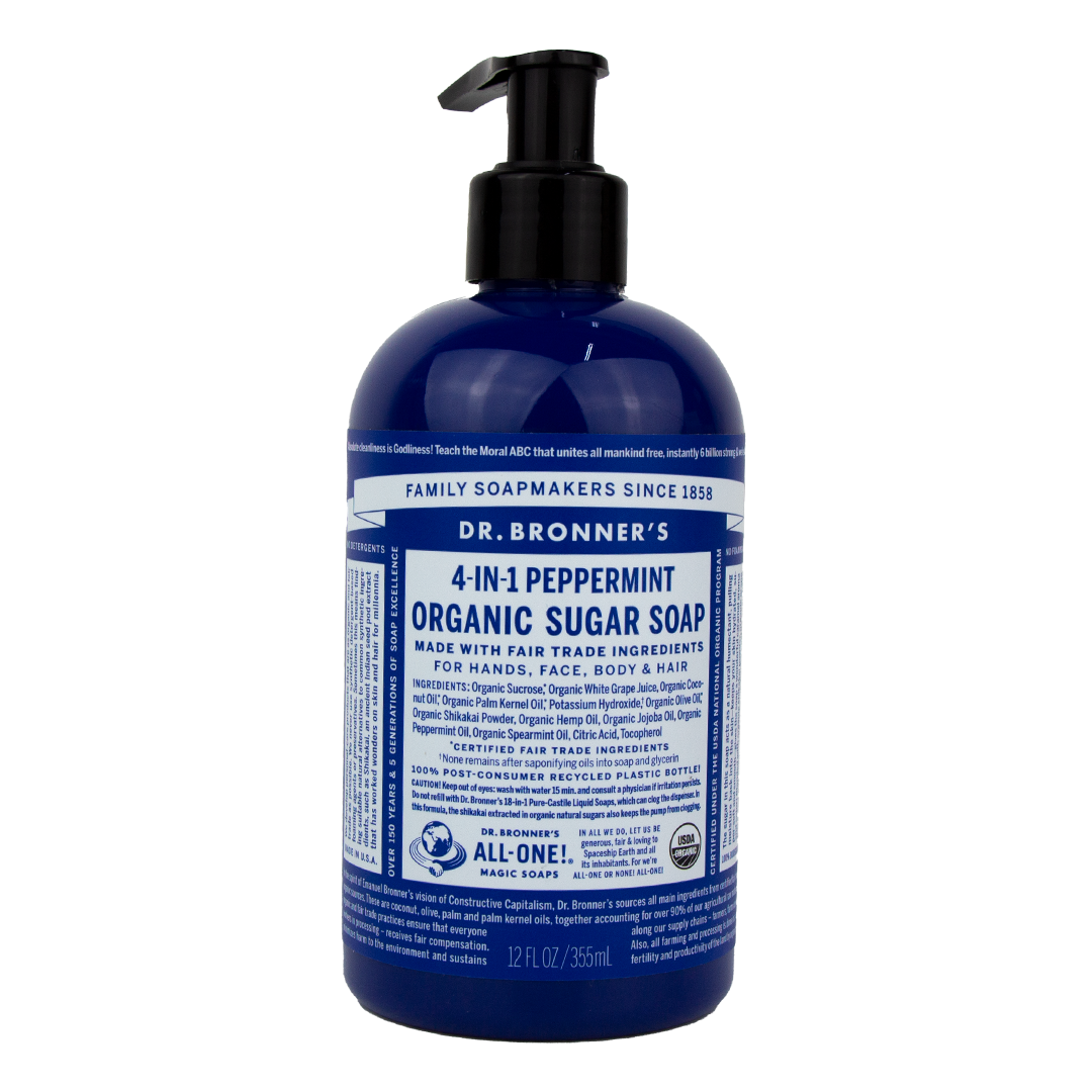 Dr. Bronner's - 4 in 1 - Peppermint Sugar Soap - (12 oz)