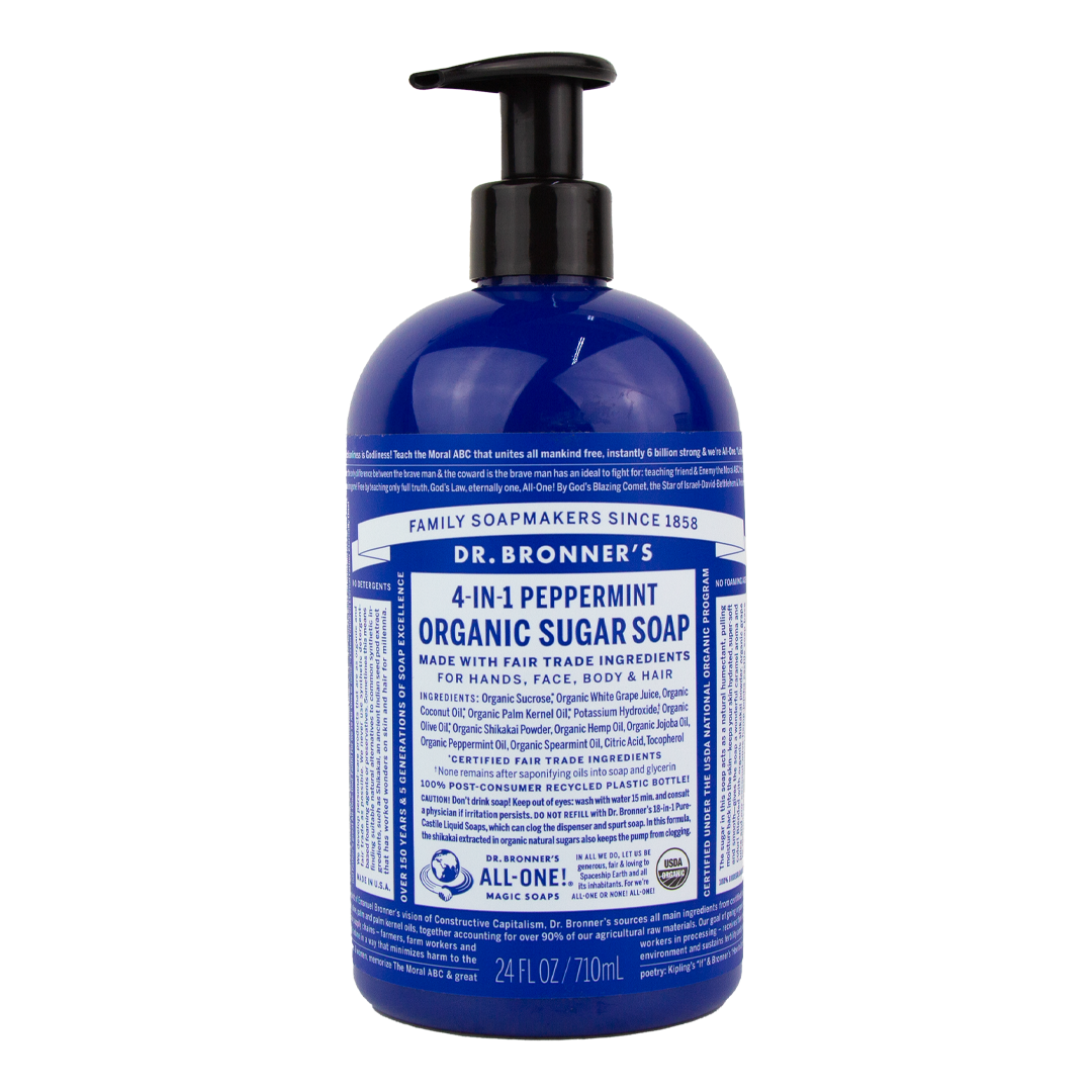 Dr. Bronner's - 4 in 1 - Peppermint Sugar Soap - (24 oz)