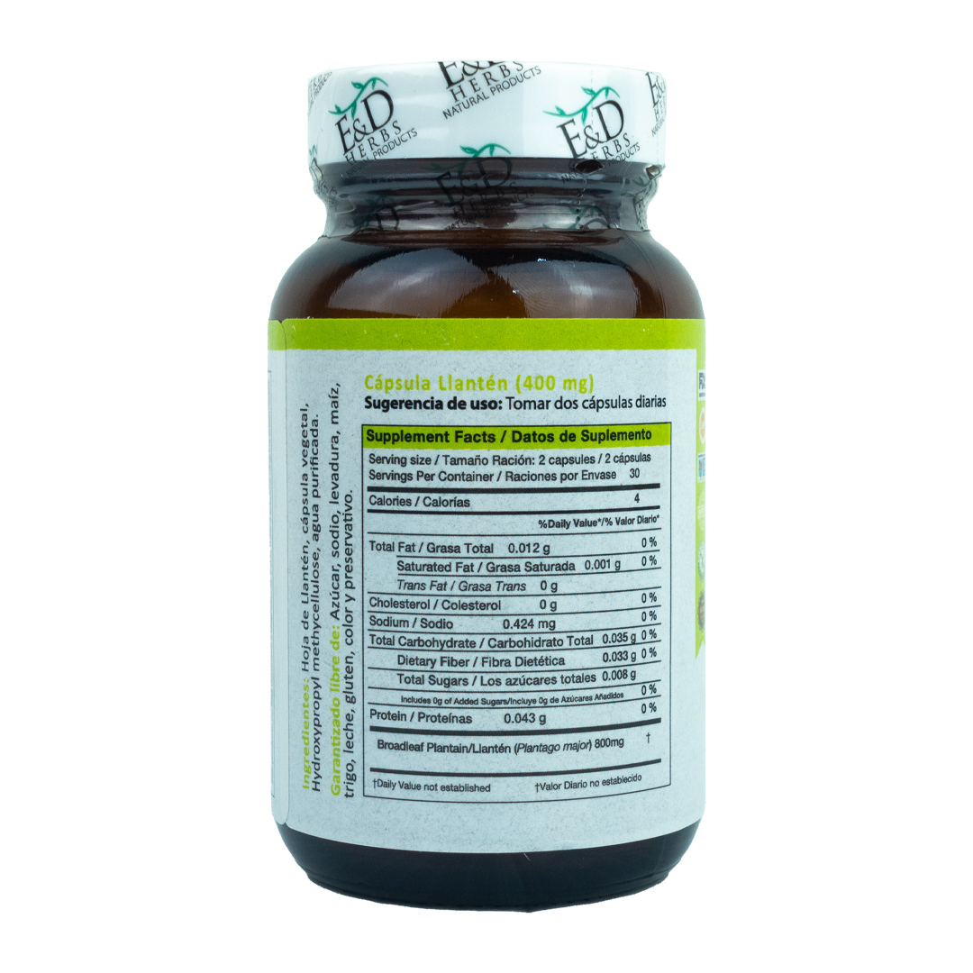 E&D Herbs - Llantén 400 mg