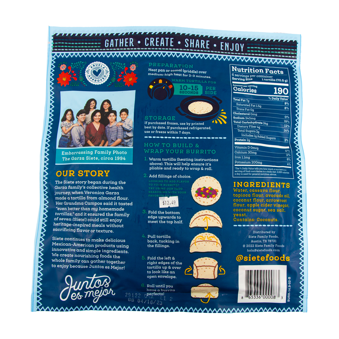 Siete - Burrito Size Tortillas (Store Pick - Up Only)