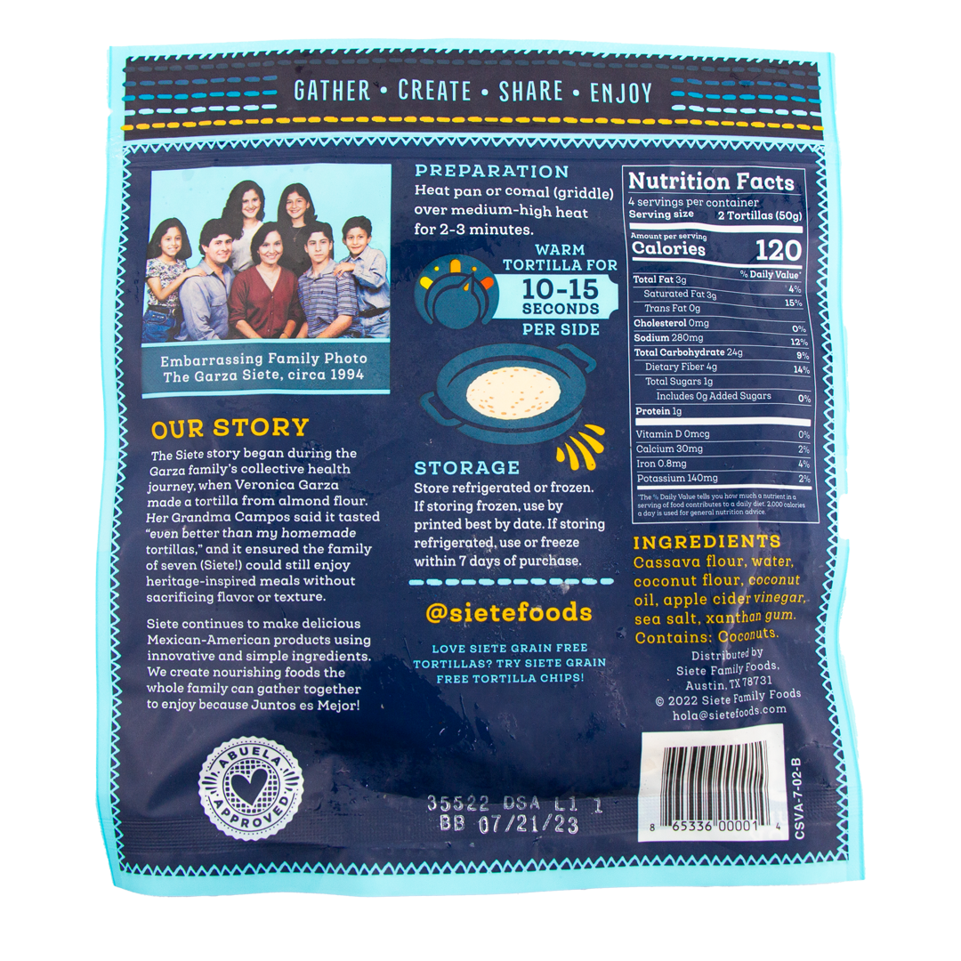 Siete - Cassava Flour Tortillas (Store Pick - Up Only)
