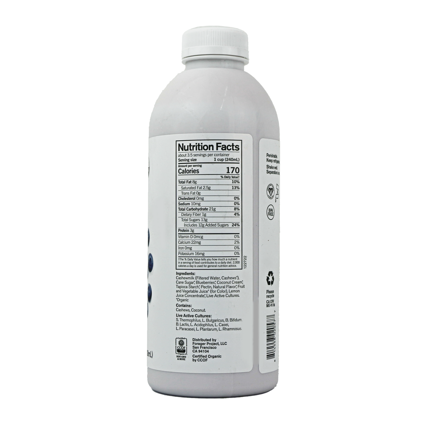 Forager Project - Organic Probiotic Cashewmilk Yogurt - Blueberry (28 oz.) (Store Pick-Up Only)