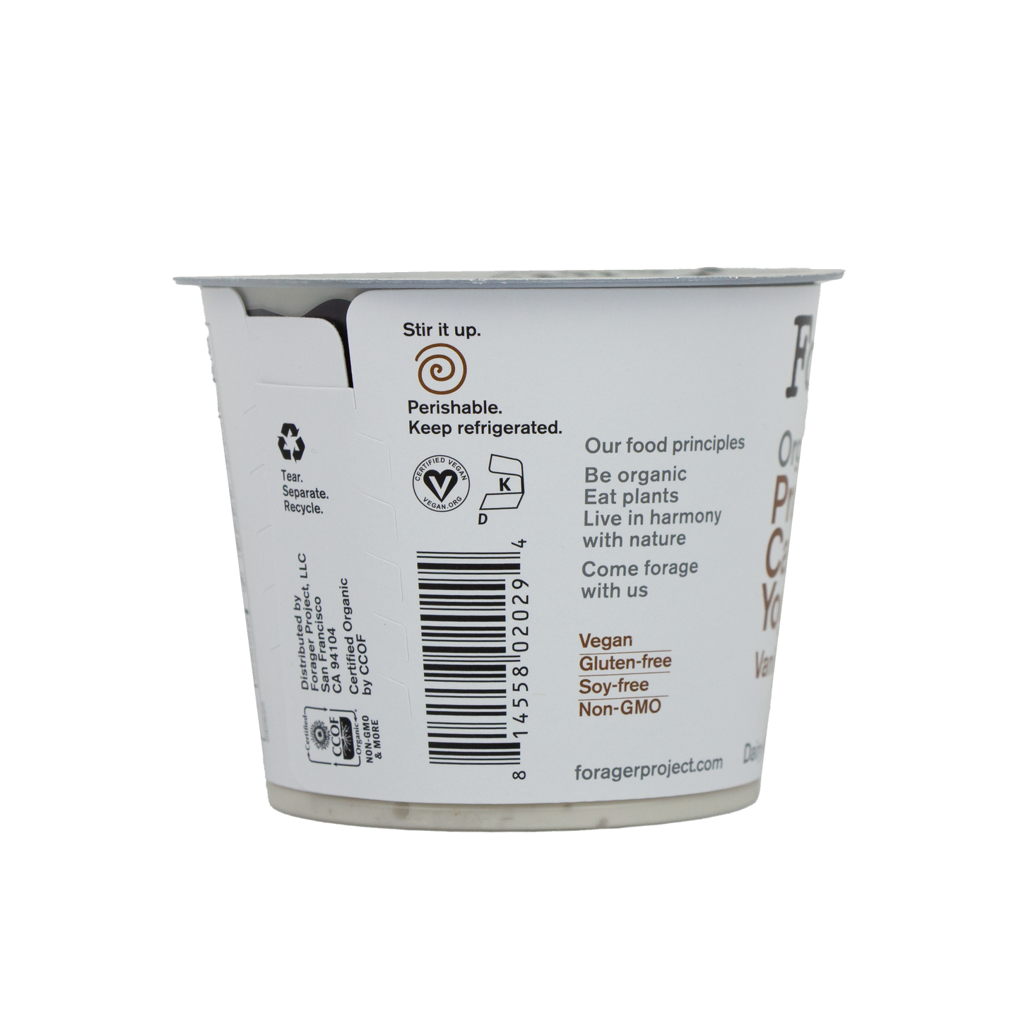 Forager Project - Organic Probiotic Cashewmilk Yogurt Vanilla Bean (5.3 oz) (Store Pick-Up Only)
