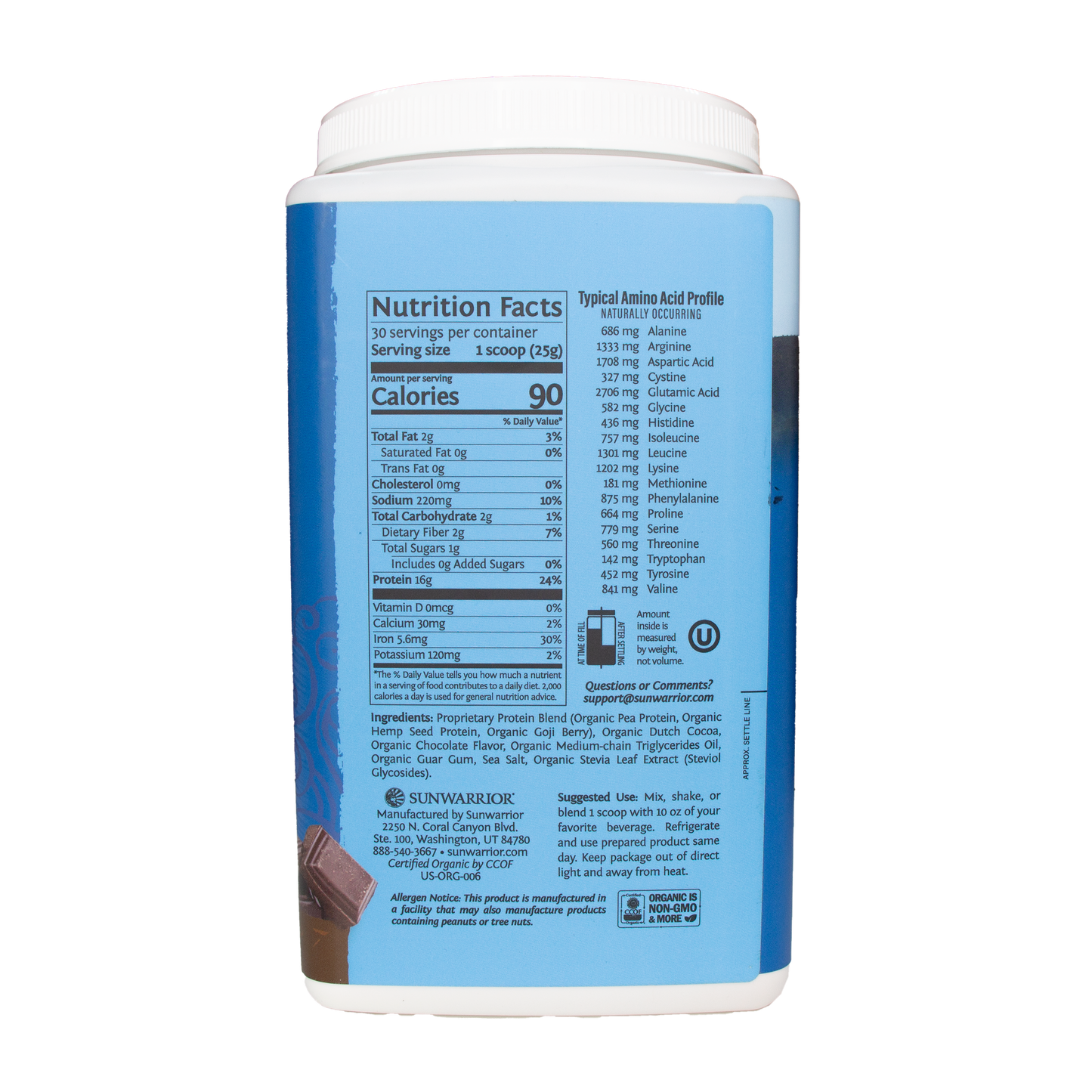Sunwarrior Protein - Warrior Blend Chocolate (1.65 LB)