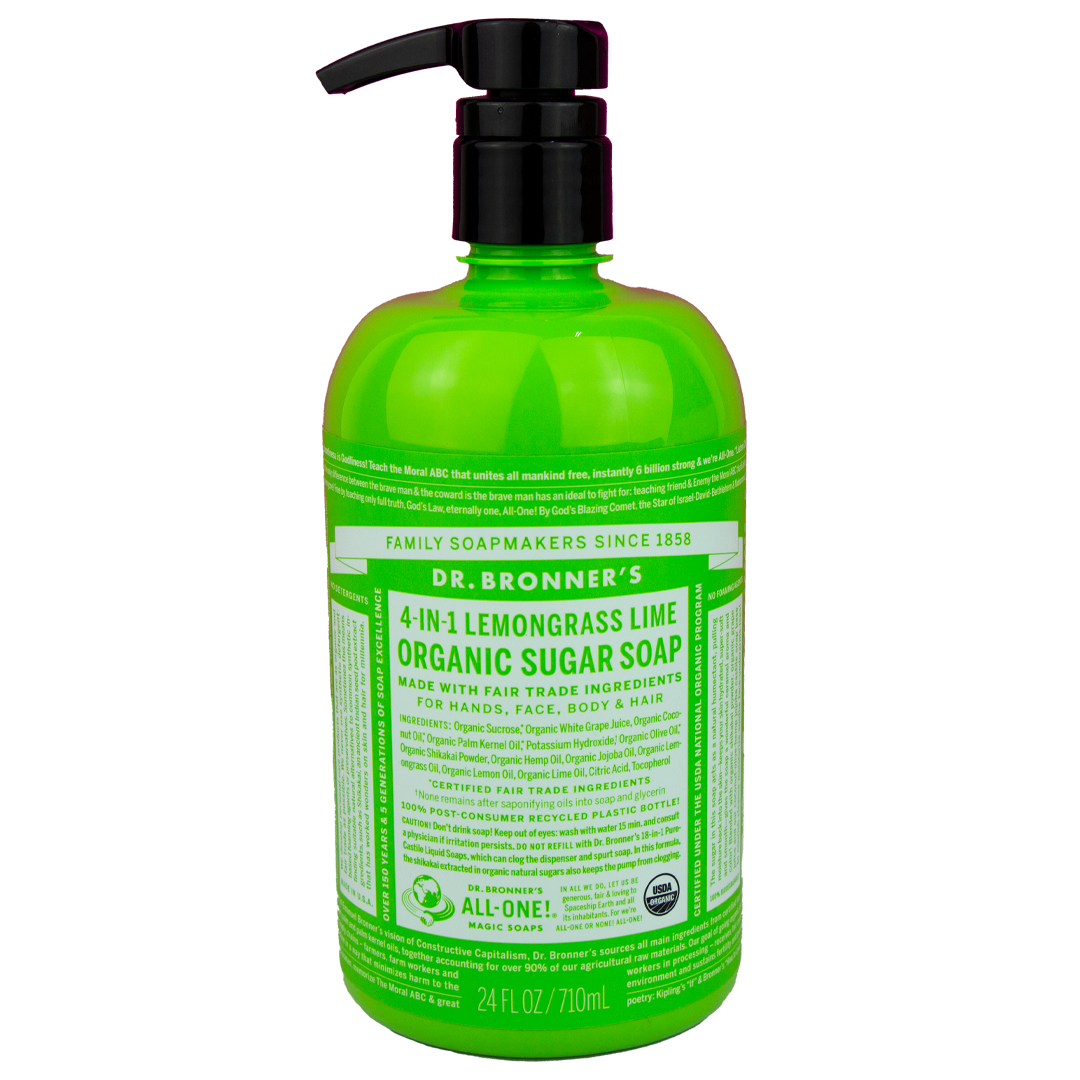 Dr. Bronner's - 4 in 1 - Lemongrass Lime Sugar Soap - (24 oz)