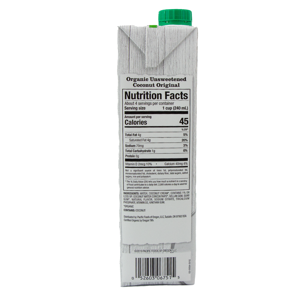 Pacific Foods - Coconut Milk - Original Unsweetened (32 oz)