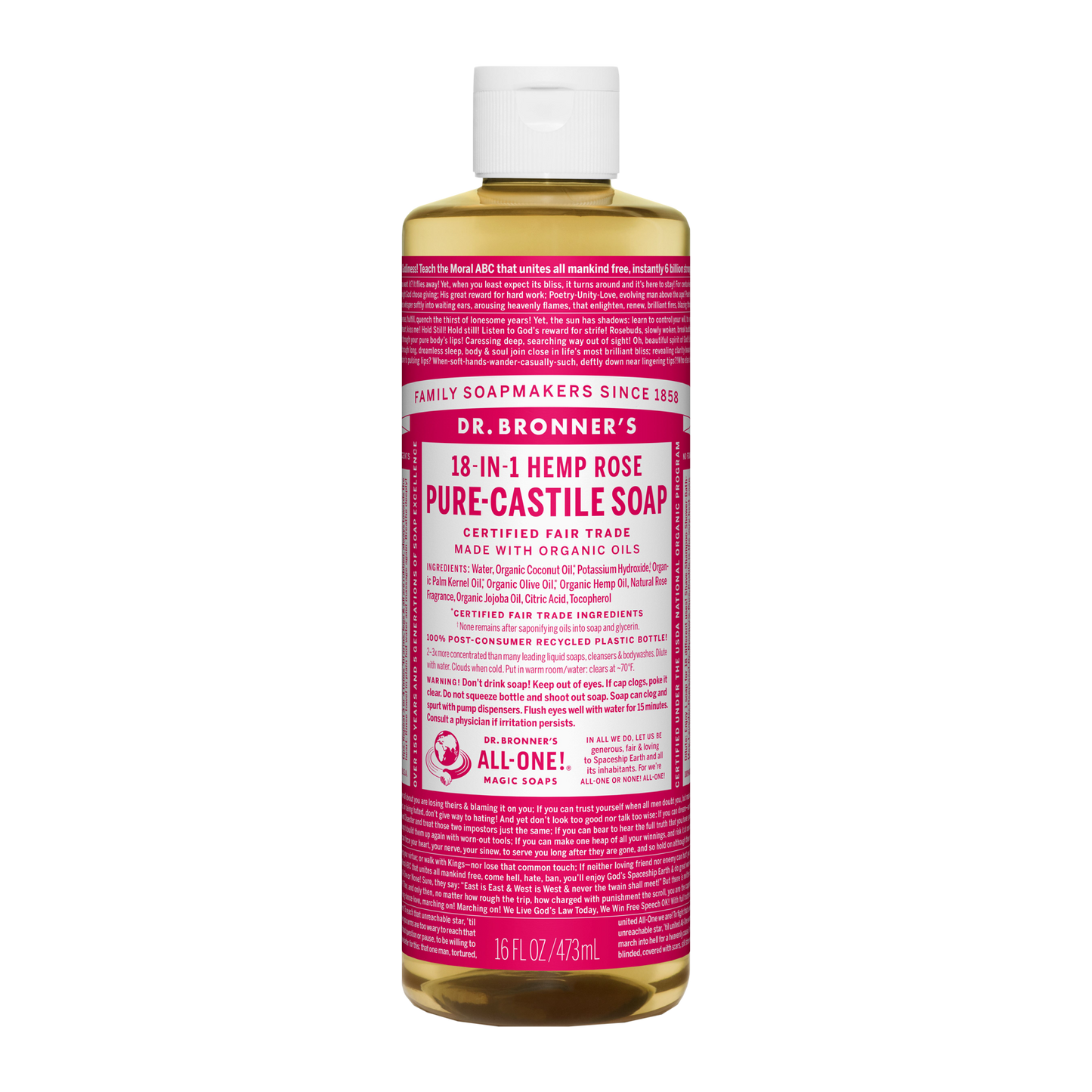 Dr. Bronner's - 18 in 1 Hemp Rose Soap - (16 oz)