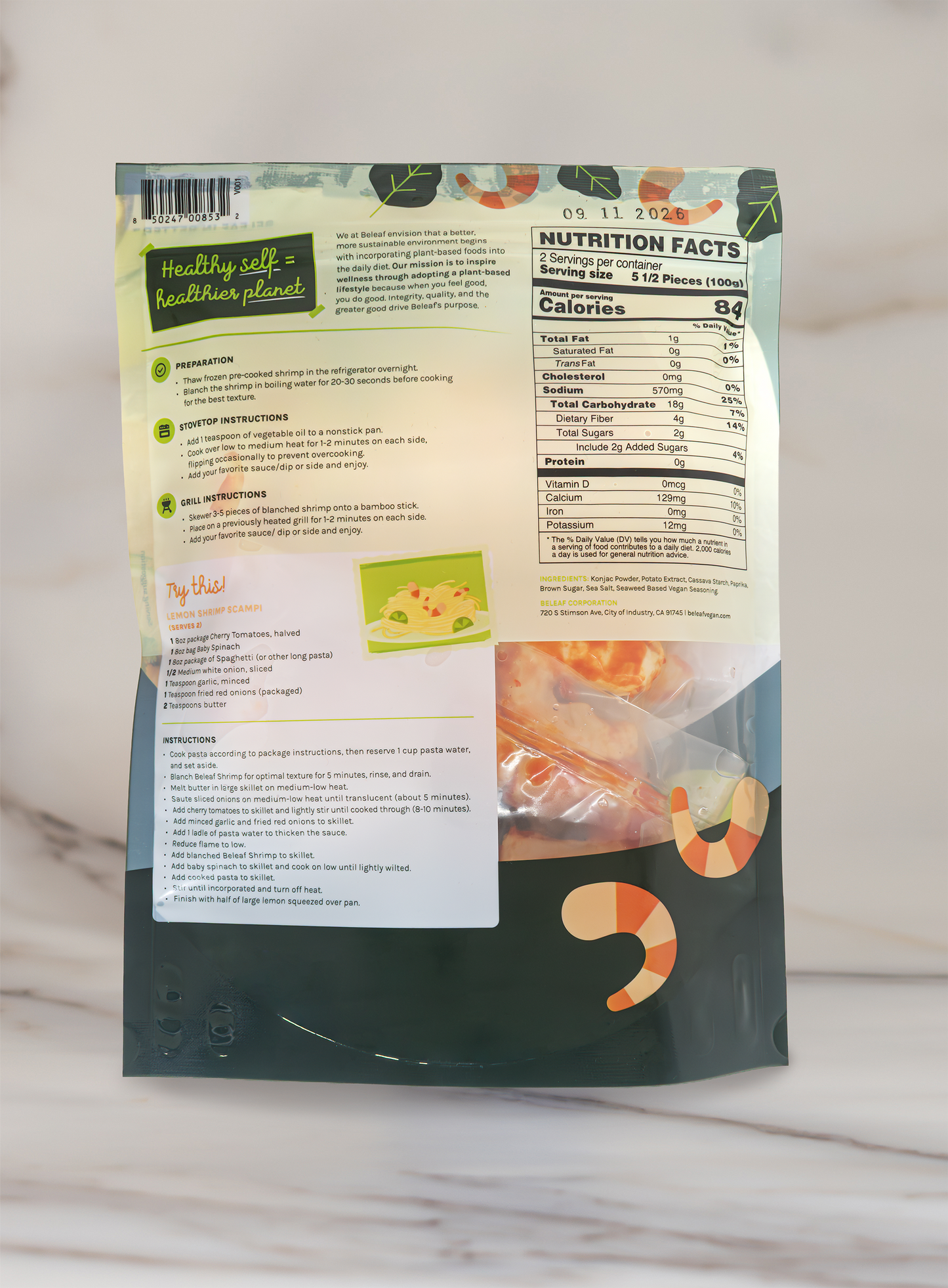 Beleaf Vegan Shrimps (7 oz) (Store Pick - Up Only)