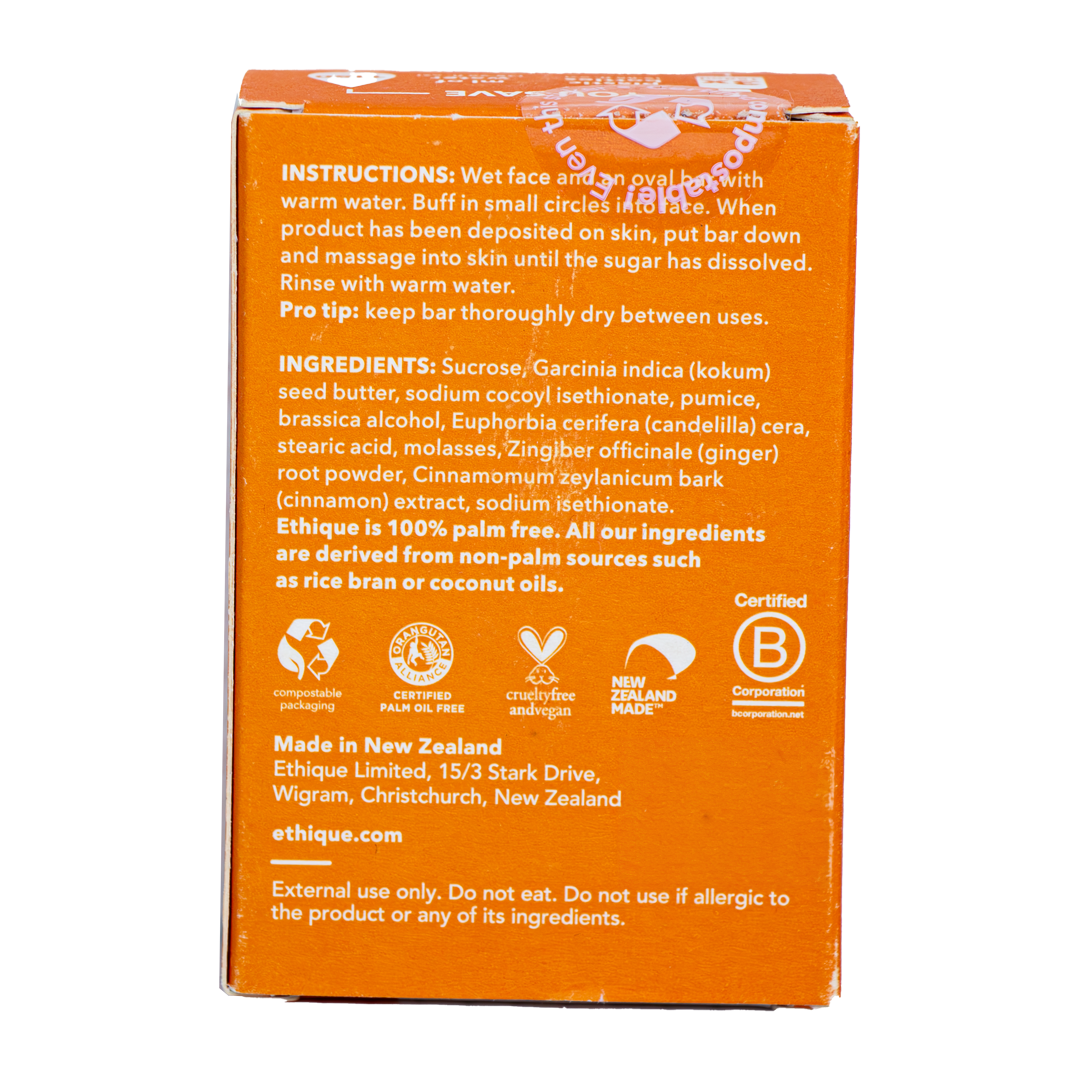 Ethique - Gingersnap Face Scrub Bar