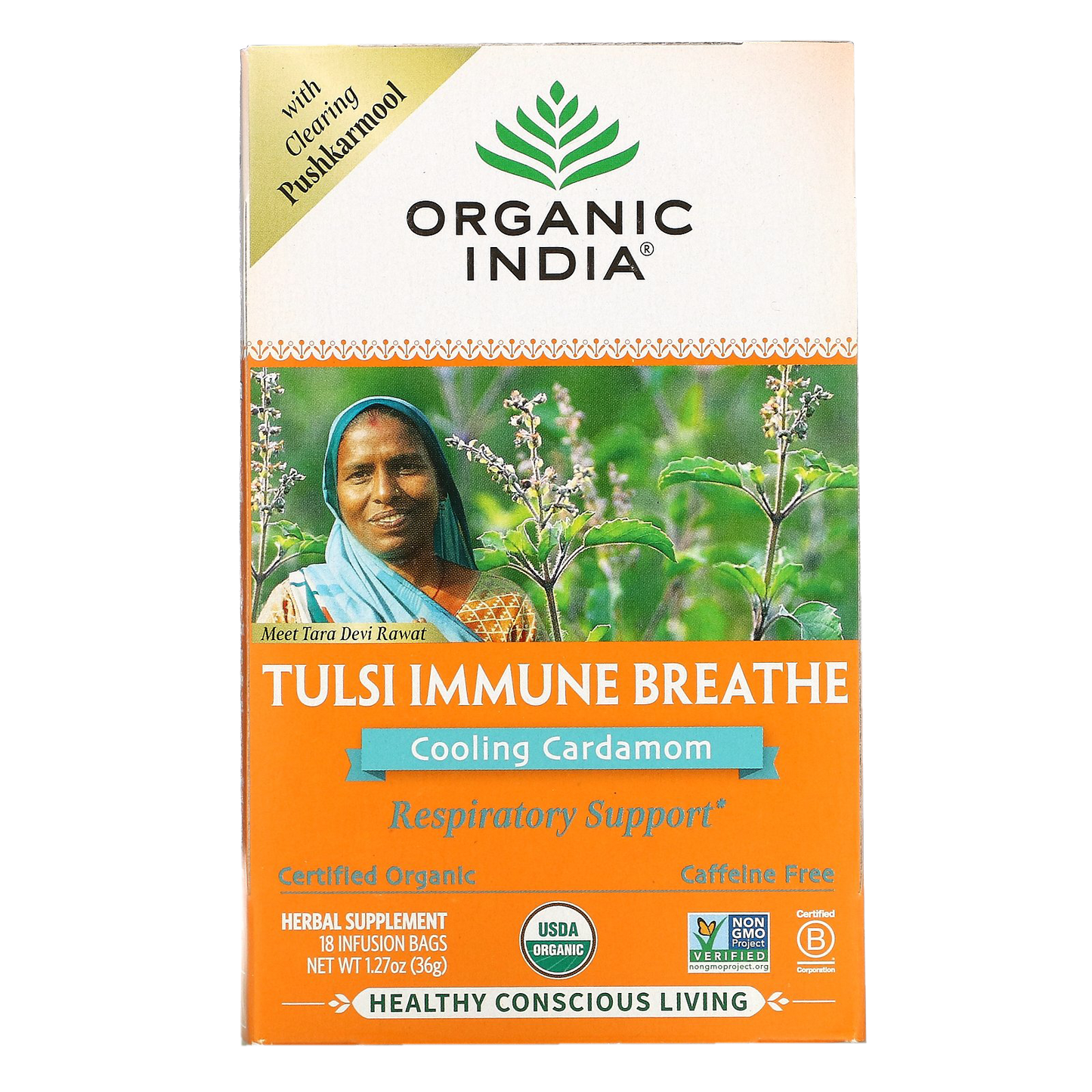 Organic India - Tulsi Immune Breathe - Cooling Cardamon