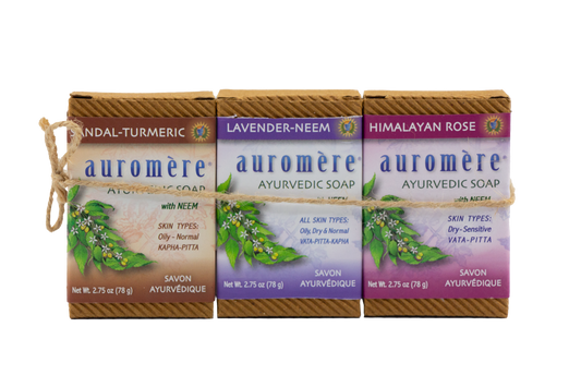 Auromere 3-Pack- Sandal Tumeric, Lavender Neem, Himalayan Rose