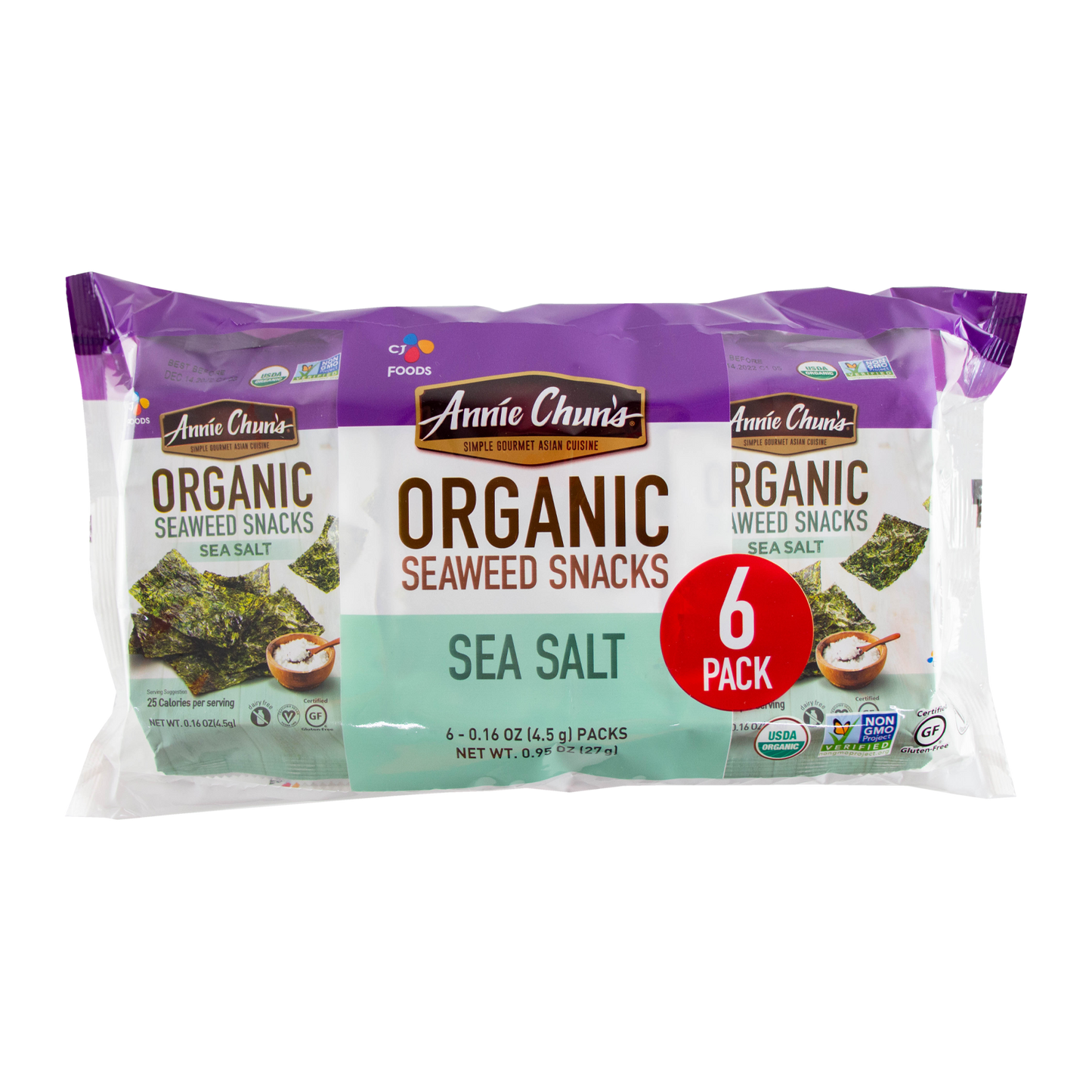 Annie Chun's - Organic Seaweed Snacks - Sea Salt (6 pack)