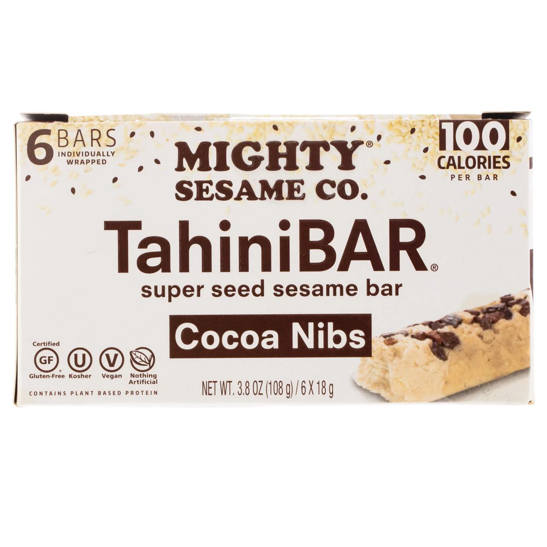 Mighty Sesame- Mighty Tahini Bars con Cocoa Nibs (6 ct)
