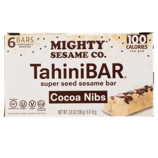 Mighty Sesame- Mighty Tahini Bars con Cocoa Nibs (6 ct)