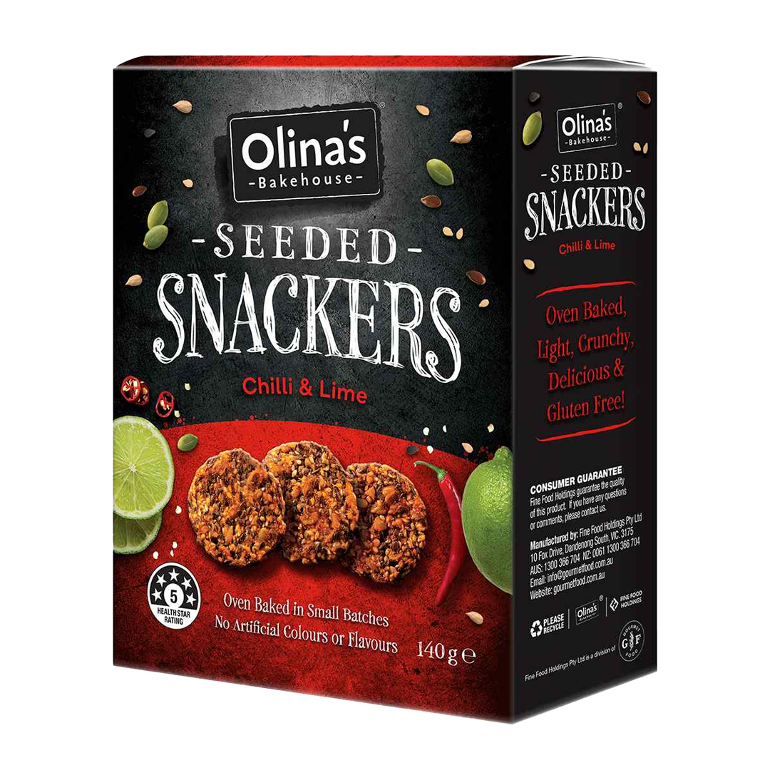 Olina's Bakehouse Seeded Snackers- Chili & Lime