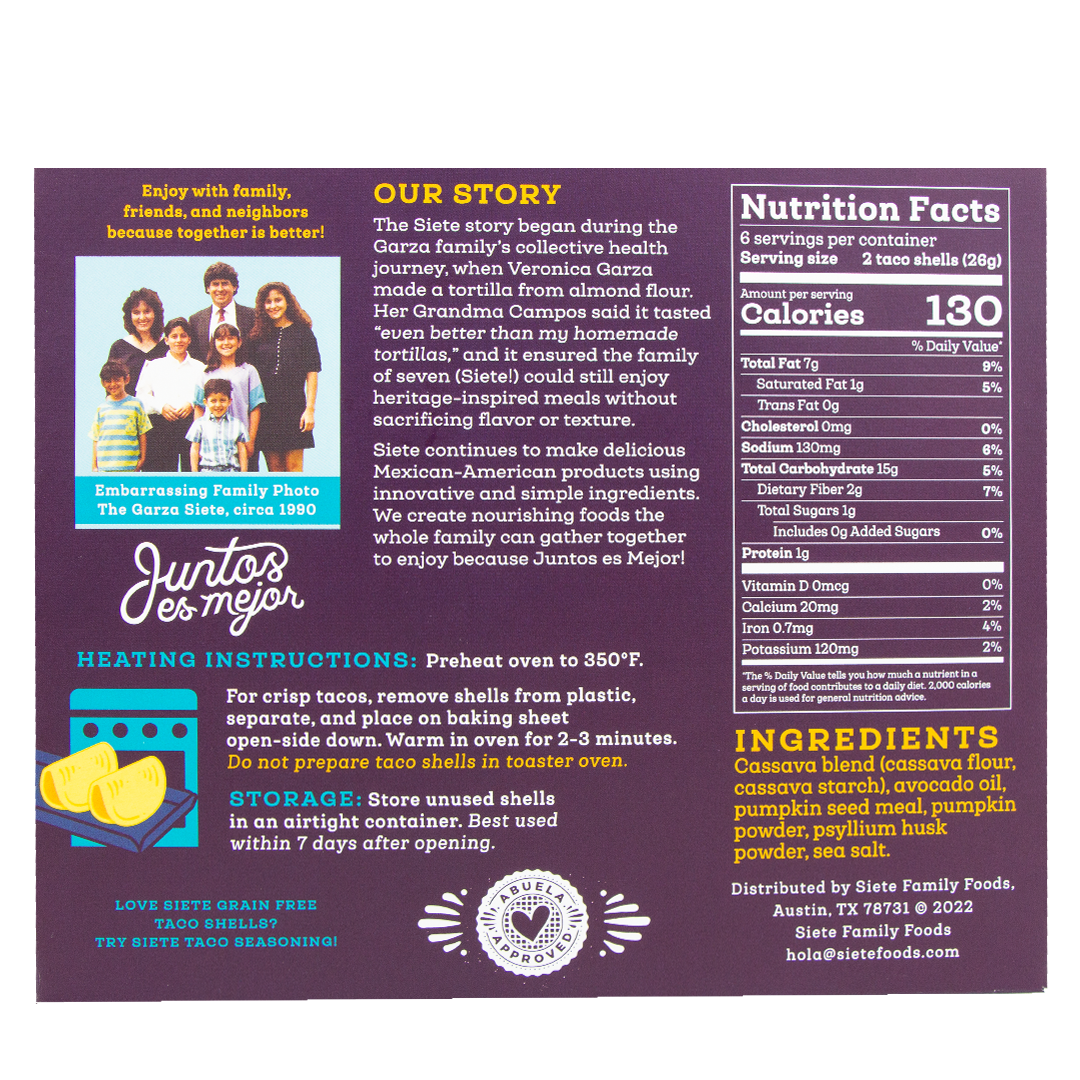 Siete - Grain Free Taco Shells (In Store Pick-Up Only)